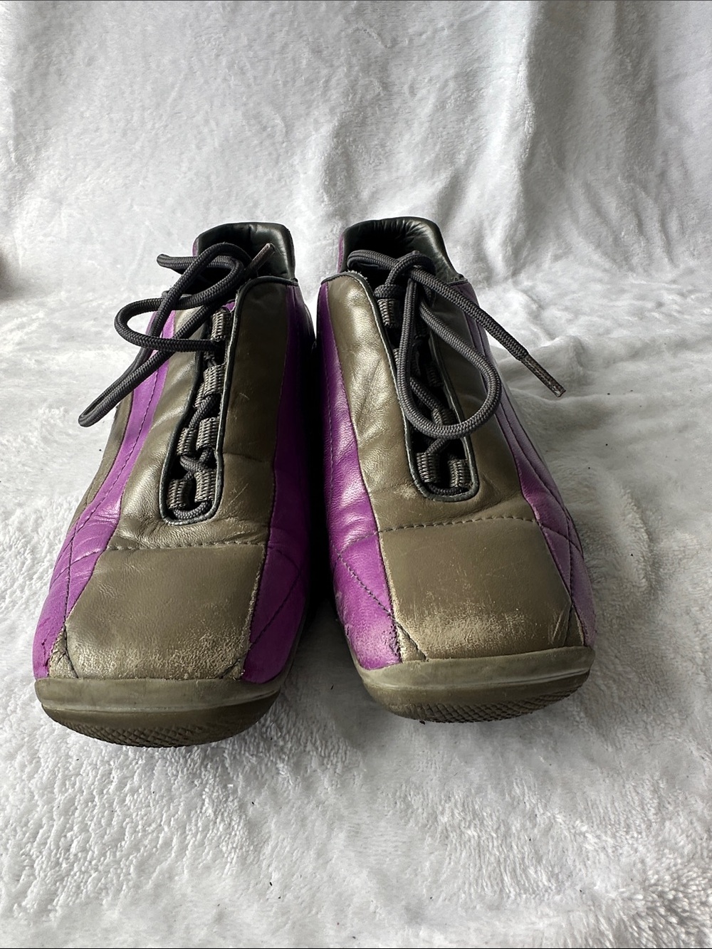 prada Women's Purple and Olive Casual Lace-Up Sneakers